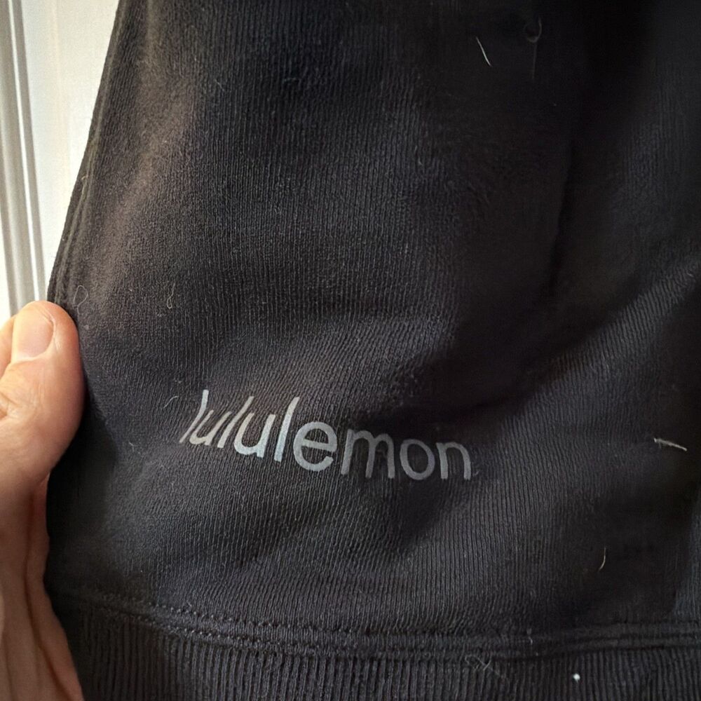 Lululemon Perfectly Oversized Crew Sweatshirt Black Cotton Terry Sz 12 Pullover - Picture 4 of 4